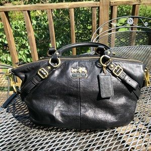 Coach Madison Sophia Black Leather Satchel